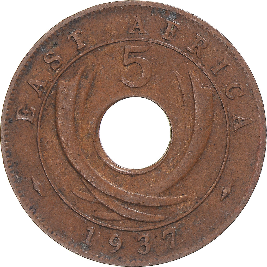 Coin, EAST AFRICA, 5 Cents, 1937