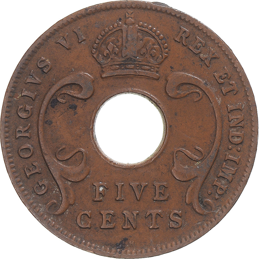 Coin, EAST AFRICA, 5 Cents, 1937