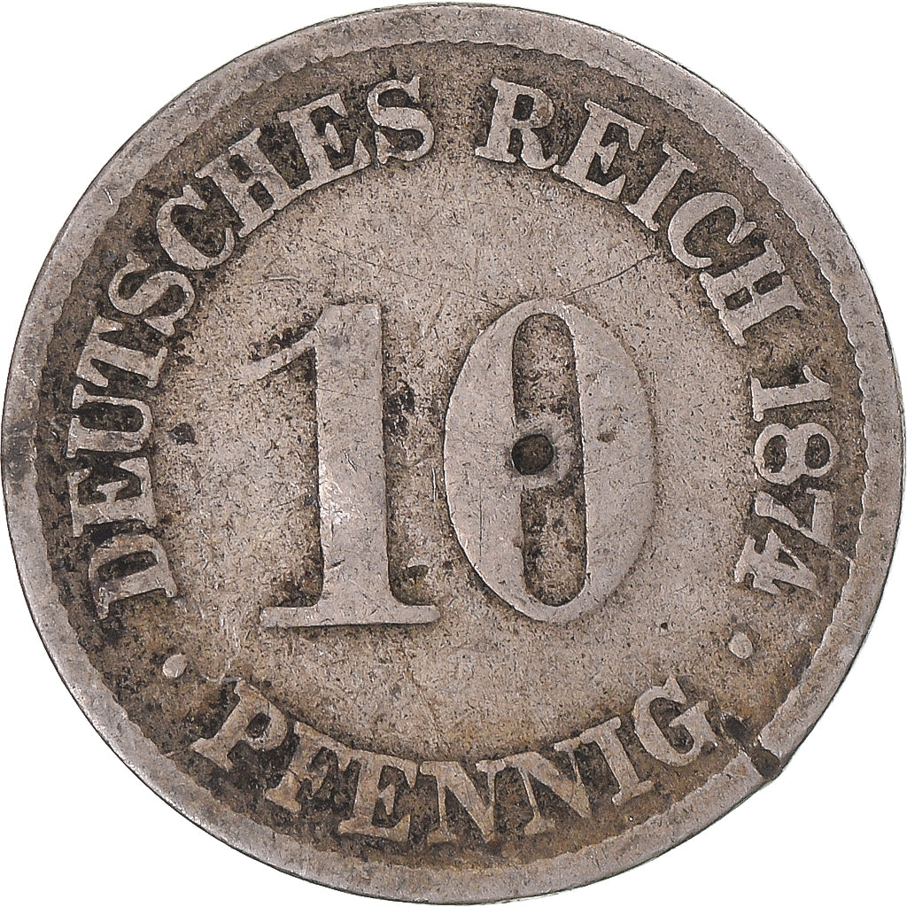 Coin, Germany, 10 Pfennig, 1874