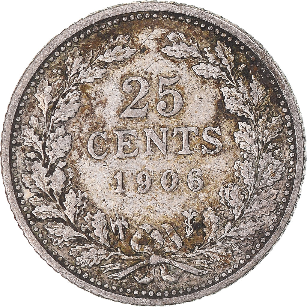 Moneda, Países Bajos, 25 Cents, 1906