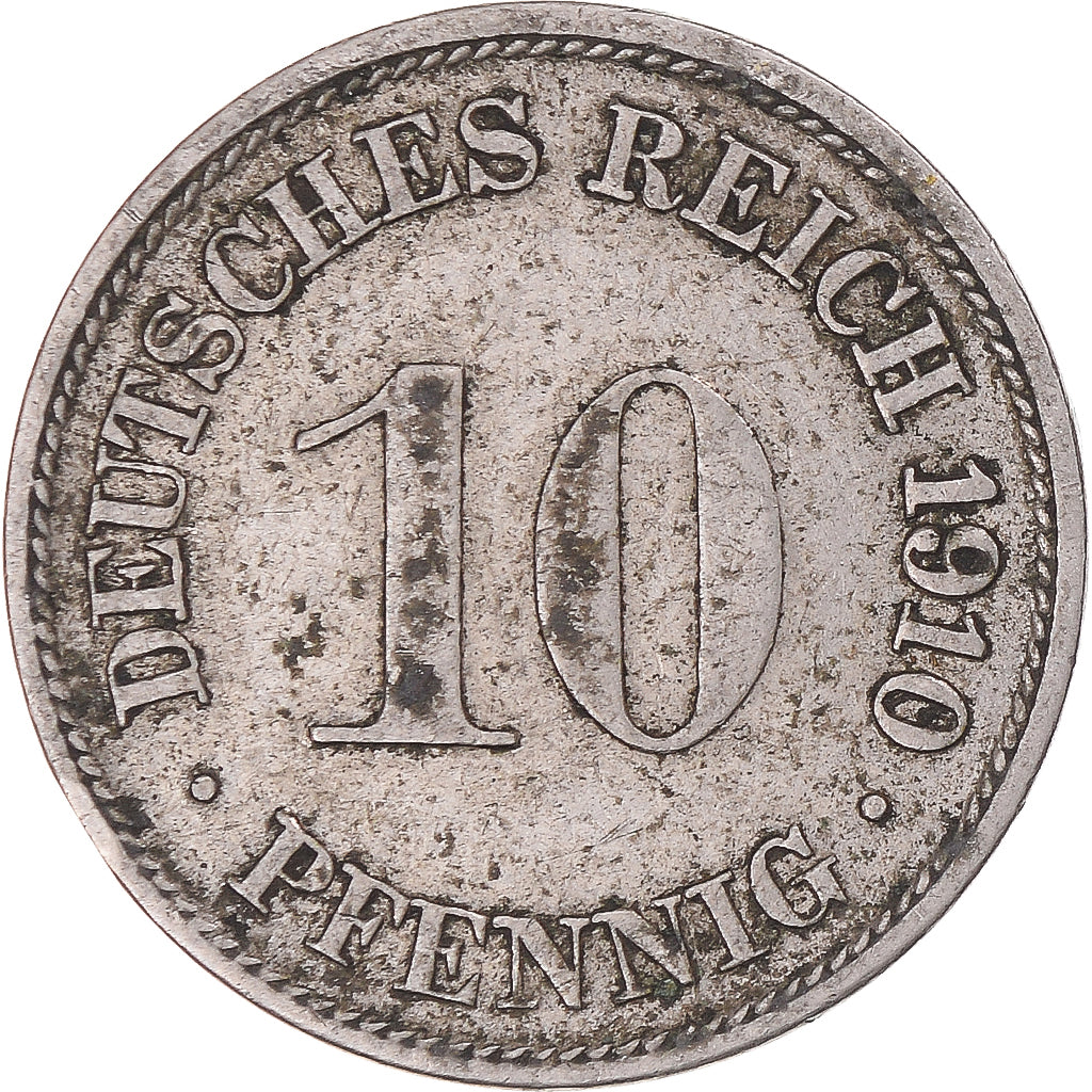 Moeda, Alemanha, 10 Pfennig, 1910