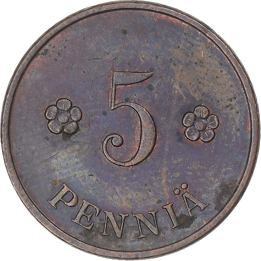 Coin, Finland, 5 Pennia, 1928