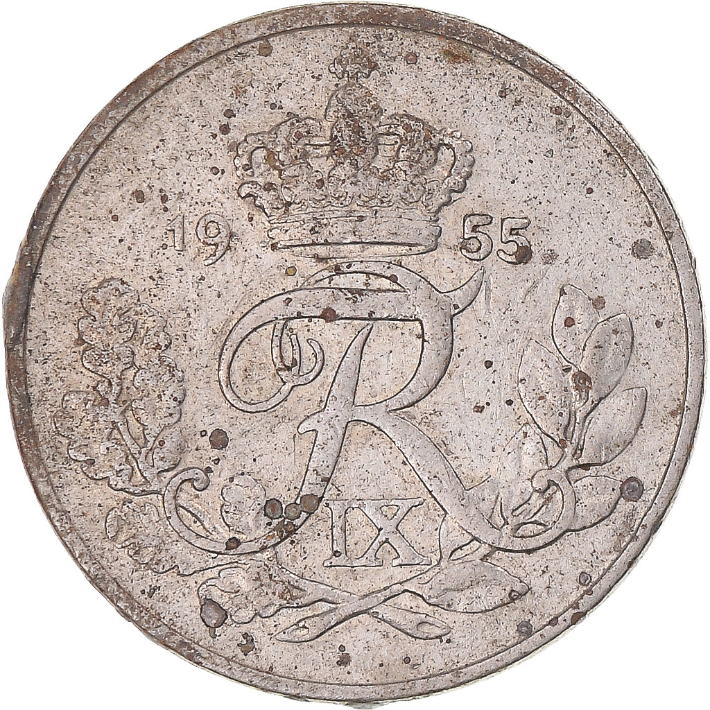 Moneta, Danimarca, 10 Öre, 1955
