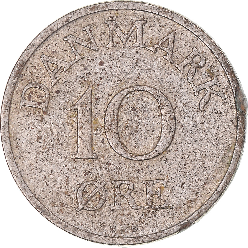 Moneta, Danimarca, 10 Öre, 1955
