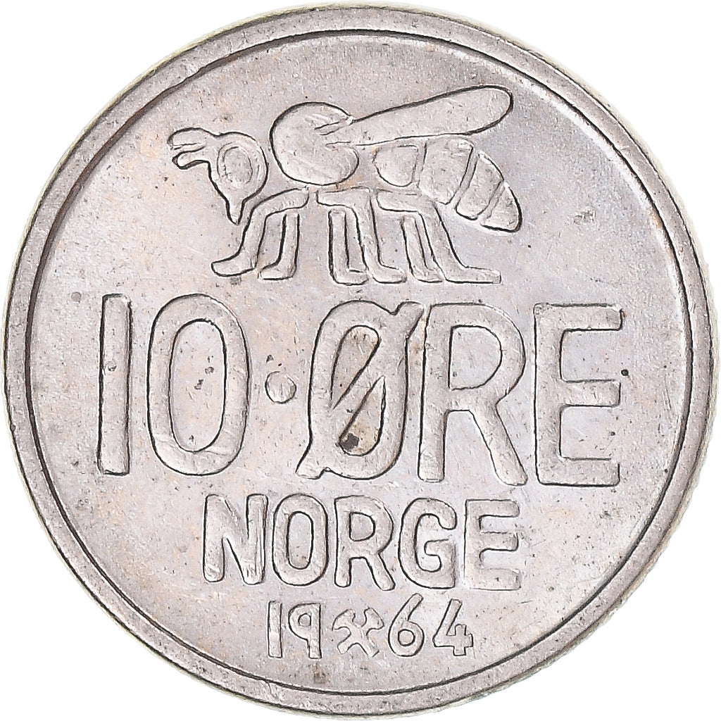 Moneta, Norwegia, 10 Öre, 1964