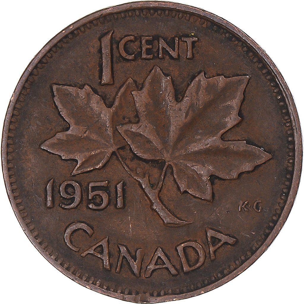 Moneda, Canadá, Cent, 1951