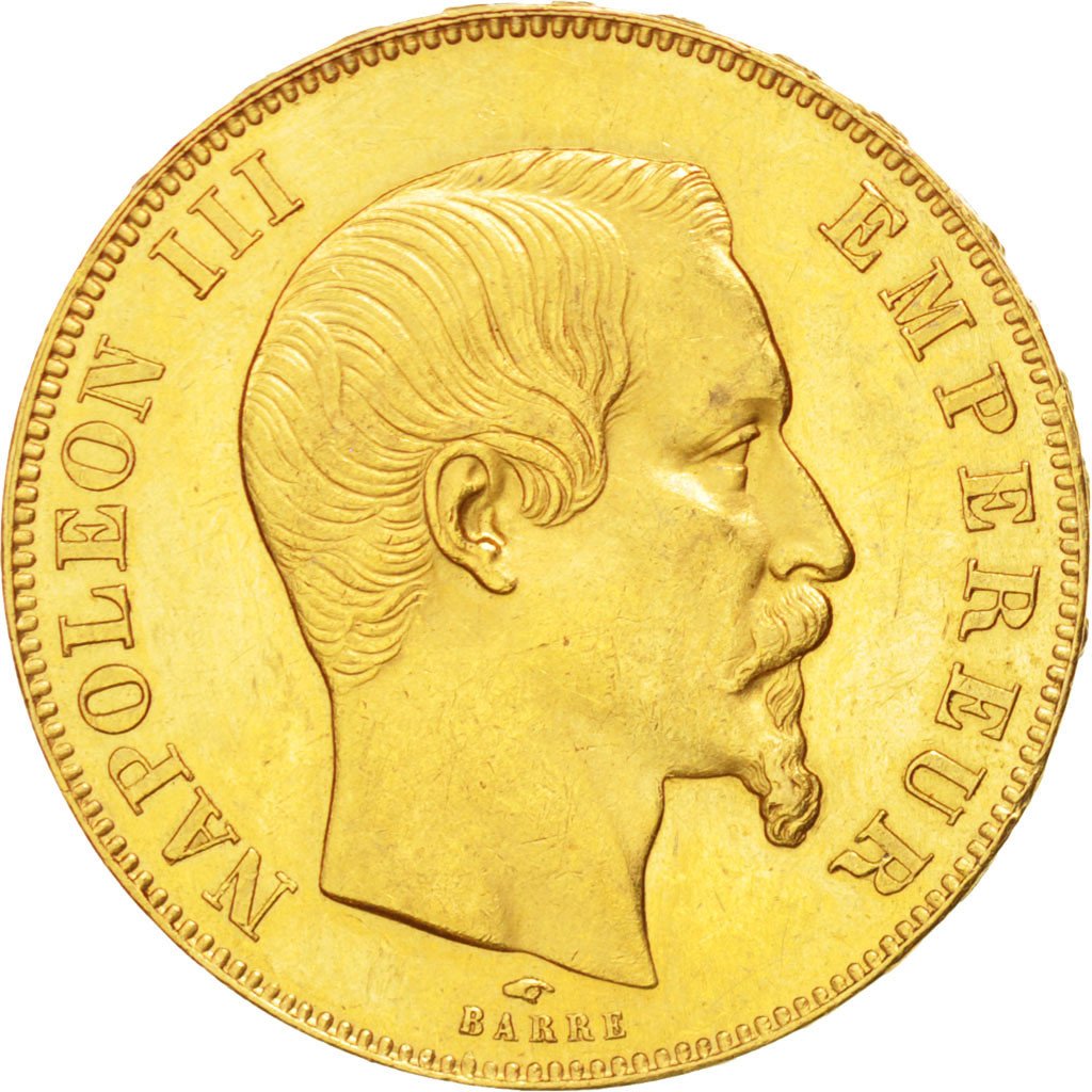 FRANCE, Napoléon III, 50 Francs, 1857, Paris, KM #785.1, AU(50-53), Gold, Gadour