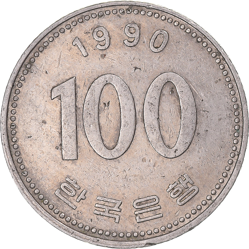 Munten, Korea, 100 Won, 1990