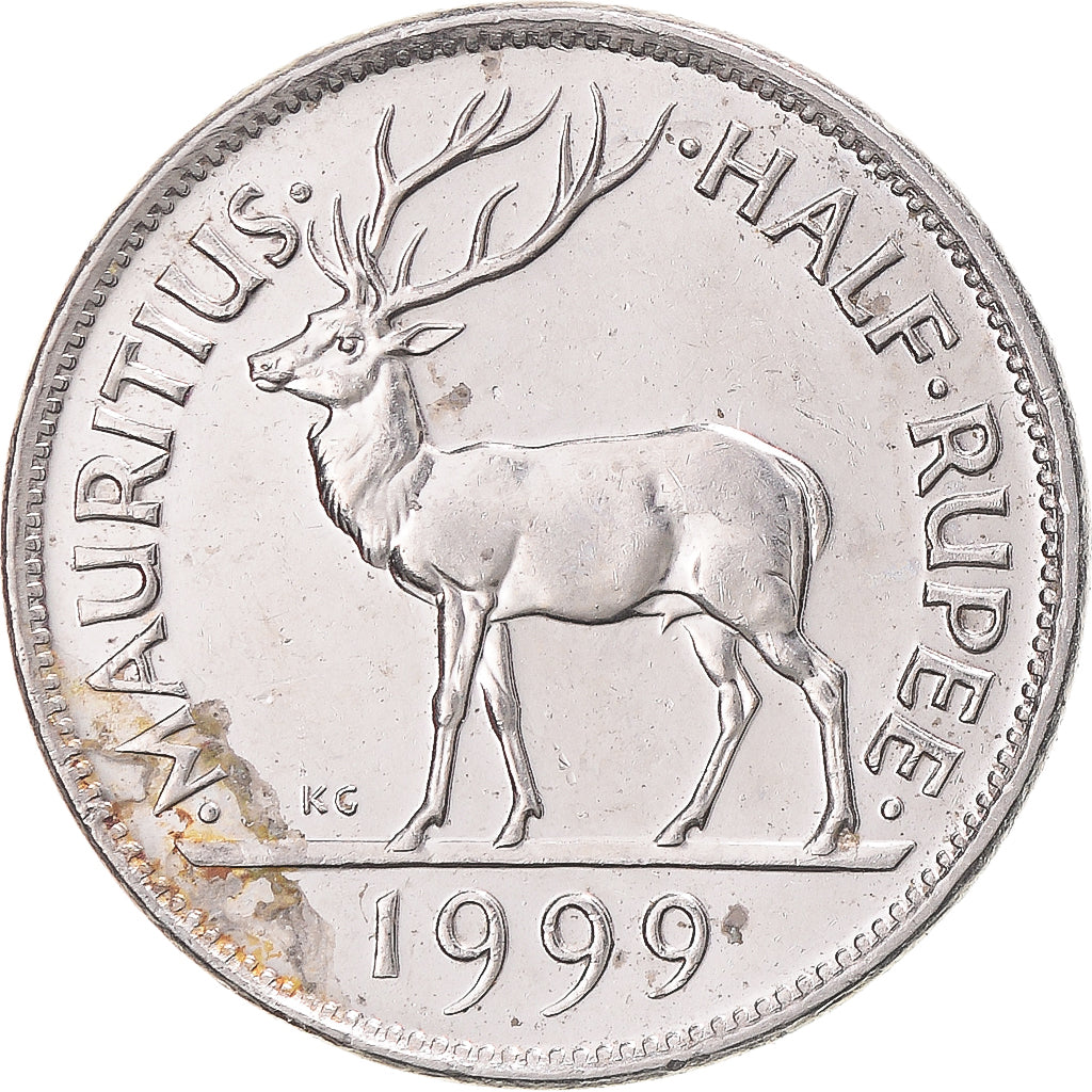 Coin, Mauritius, 1/2 Rupee, 1999