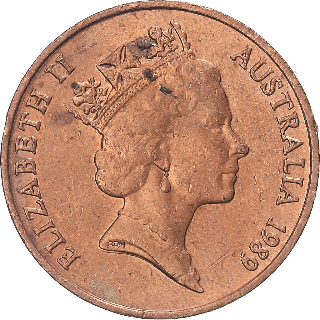 Moneda, Australia, 2 Cents, 1989