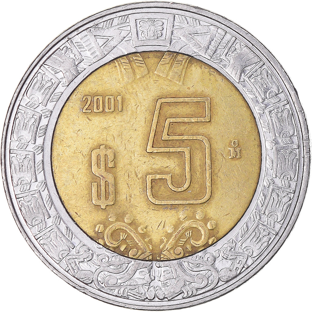 Moneta, Messico, 5 Pesos, 2001