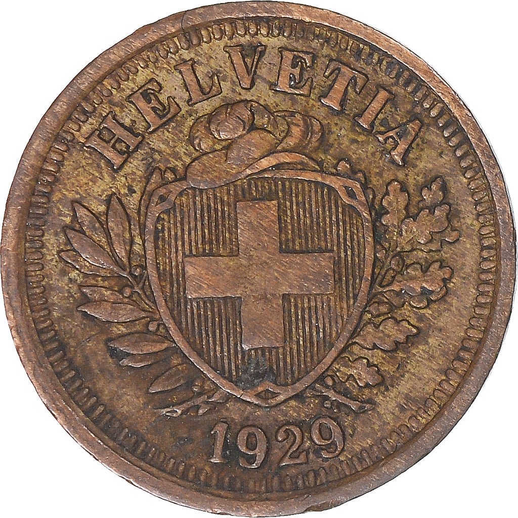 Moeda, Suíça, Rappen, 1929