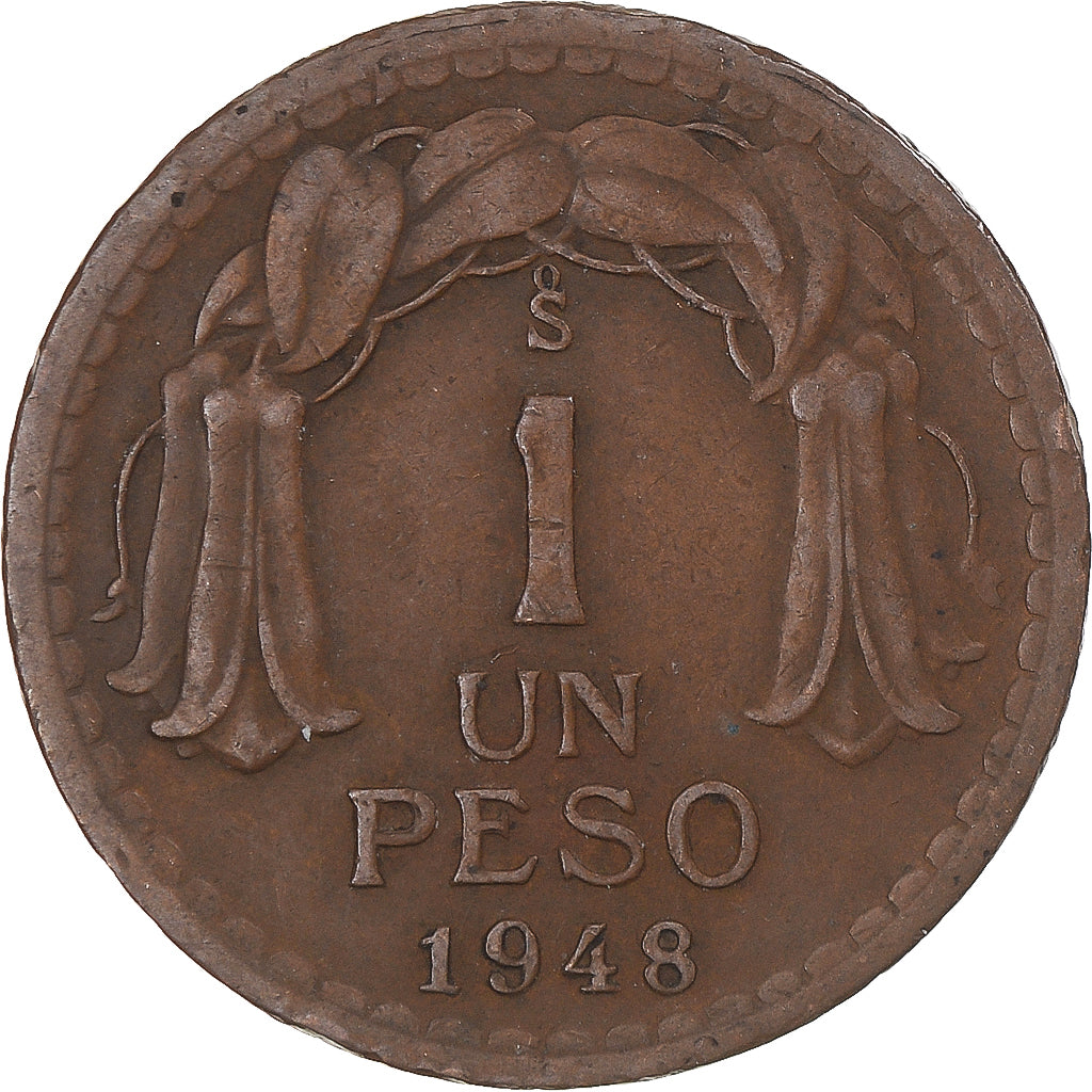 Coin, Chile, Peso, 1948