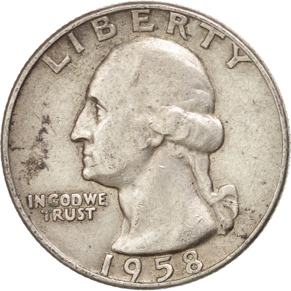 UNITED STATES, Washington Quarter, Quarter, 1958, U.S. Mint, KM #164,...