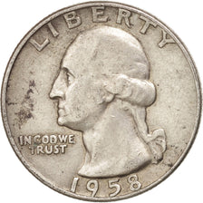 UNITED STATES, Washington Quarter, Quarter, 1958, U.S. Mint, KM #164,...