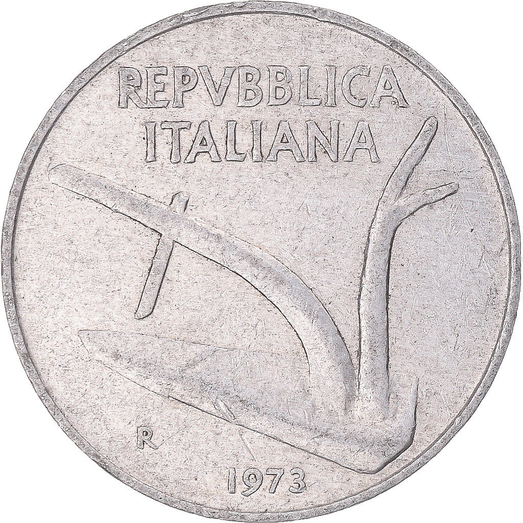 Moneda, Italia, 10 Lire, 1973