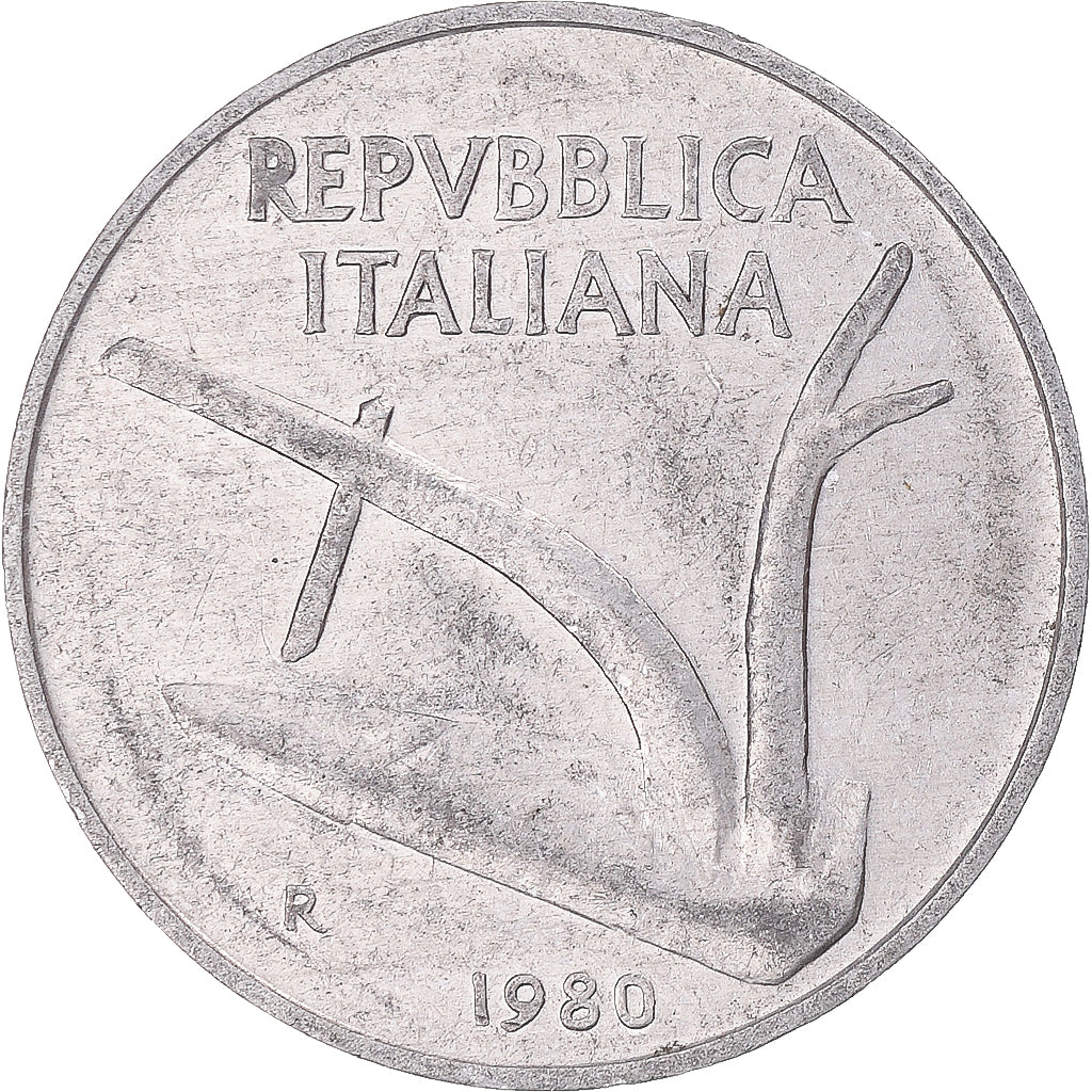 Coin, Italy, 10 Lire, 1980
