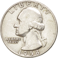 UNITED STATES, Washington Quarter, Quarter, 1958, U.S. Mint, KM #164,...