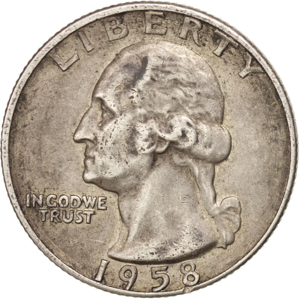 UNITED STATES, Washington Quarter, Quarter, 1958, U.S. Mint, KM #164,...