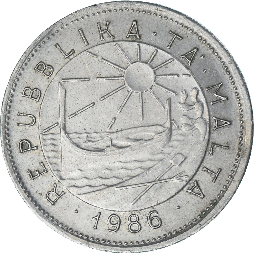 Moneta, Malta, 25 Cents, 1986