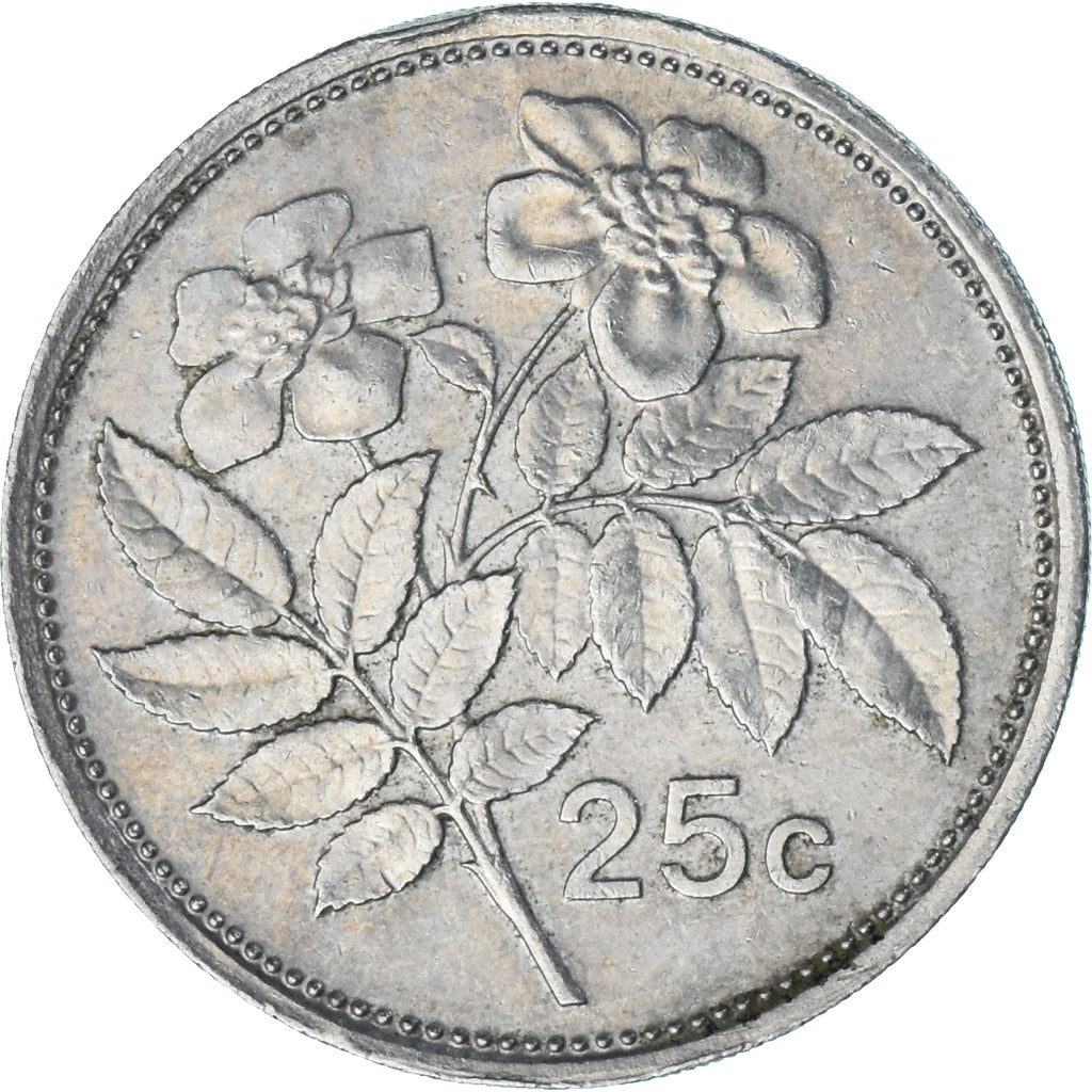Moneta, Malta, 25 Cents, 1986