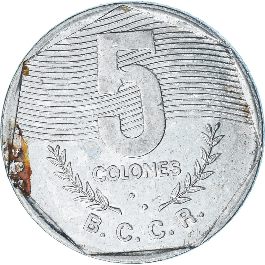 Costa Rica, 5 Colones, 1989