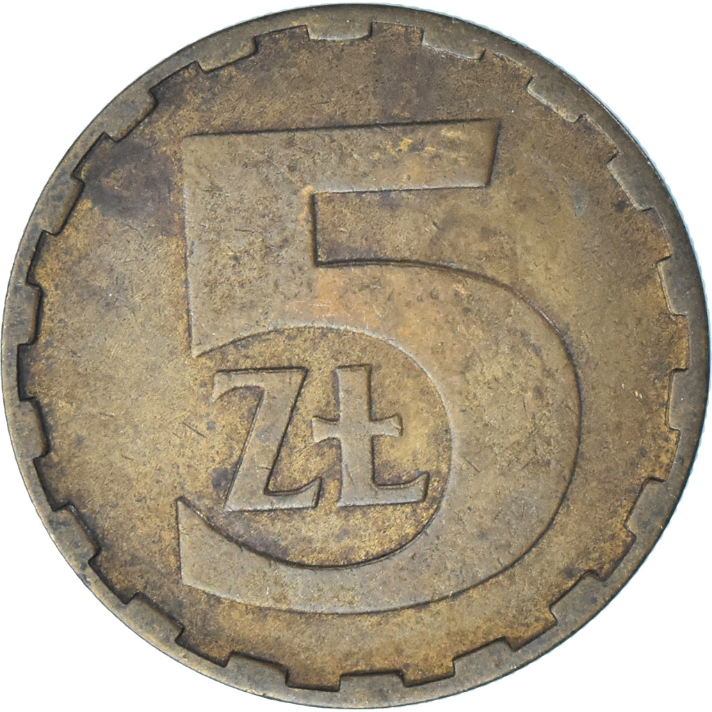 Moneta, Polonia, 5 Zlotych, 1982