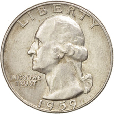 UNITED STATES, Washington Quarter, Quarter, 1959, U.S. Mint, KM #164,...