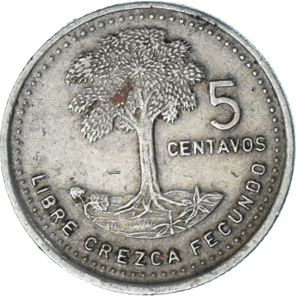Guatemala, 5 Centavos, 1986