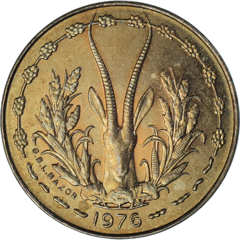 Estados da África Ocidental, 5 Francs, 1976