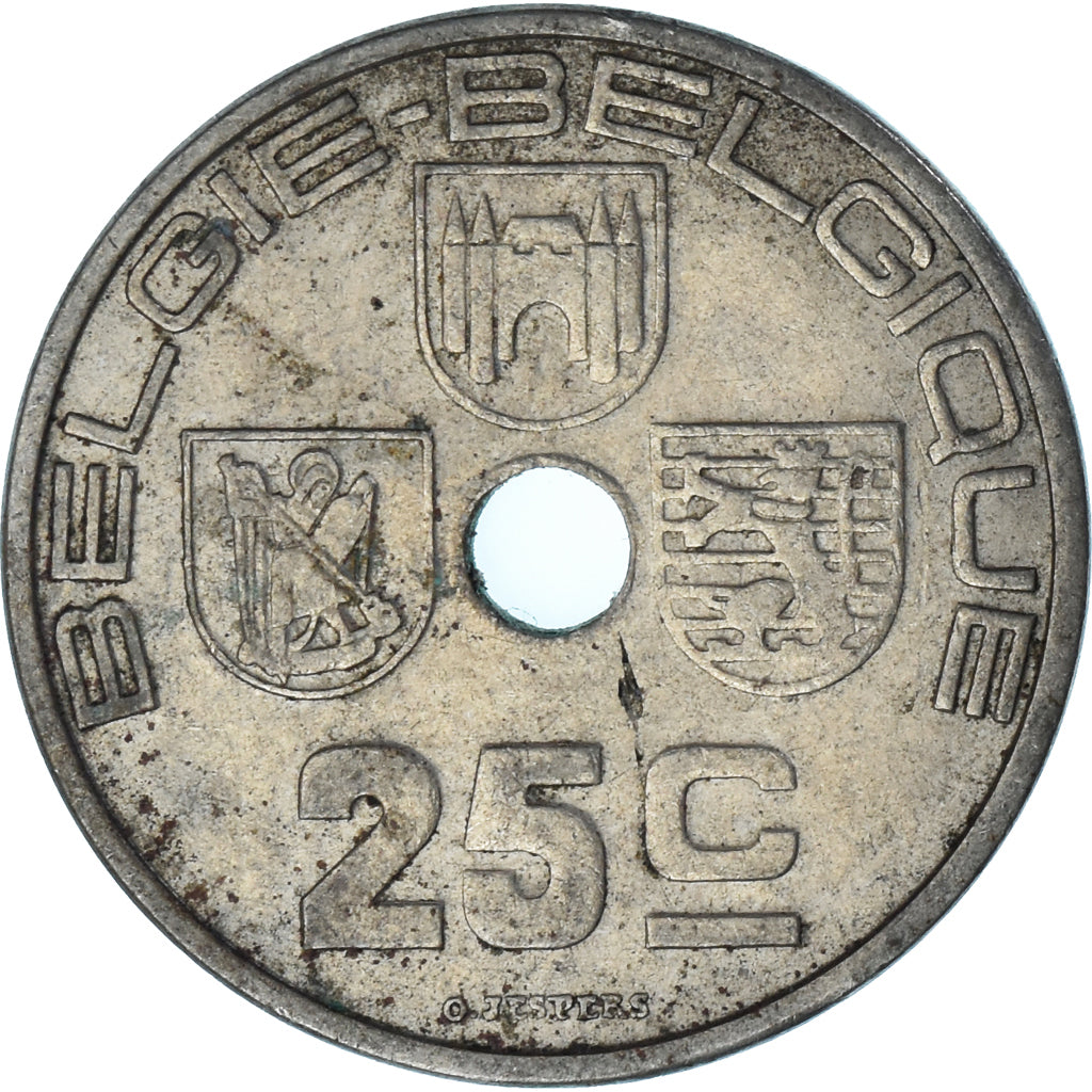 Münze, Belgien, 25 Centimes, 1938