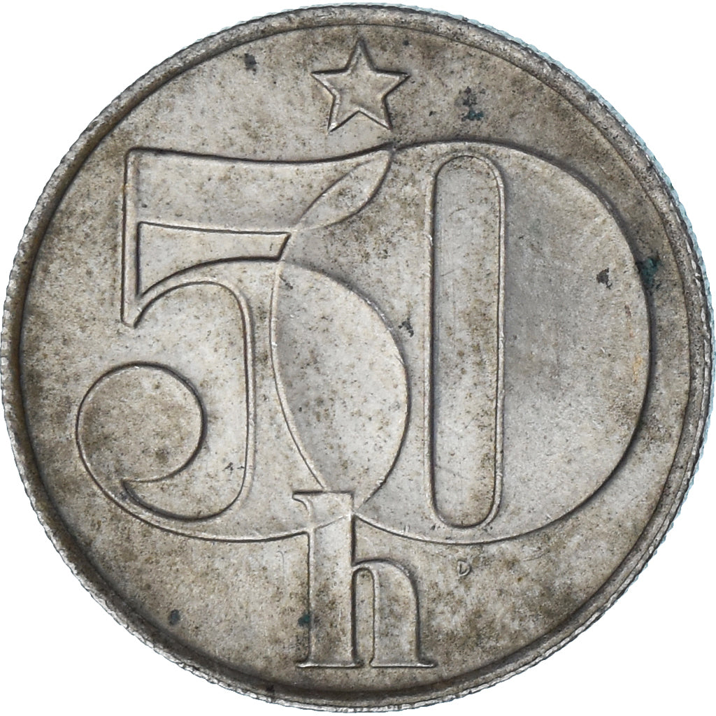Coin, Czechoslovakia, 50 Haleru, 1990