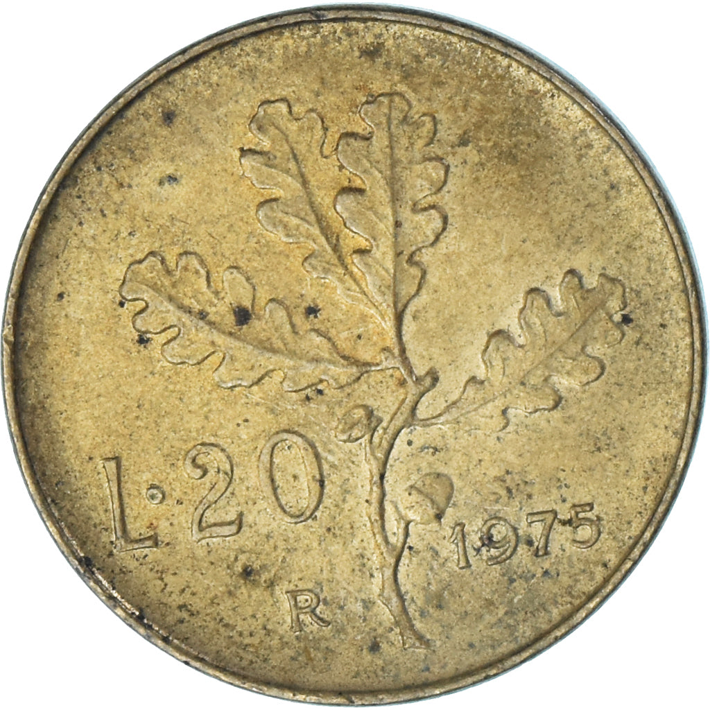 Munten, Italië, 20 Lire, 1975