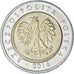 Moneda, Polonia, 5 Zlotych, 2016