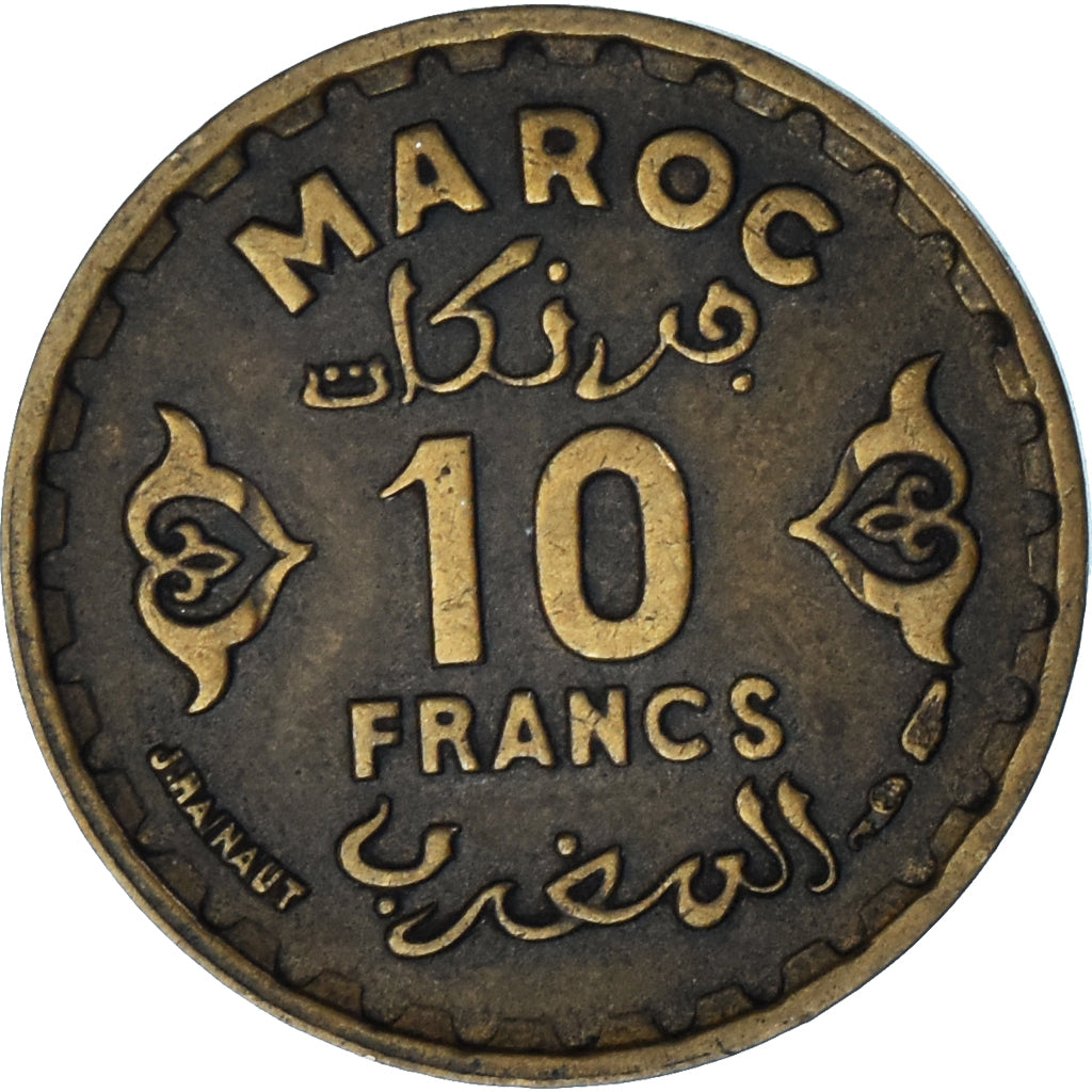 Morocco, 10 Francs, 1951