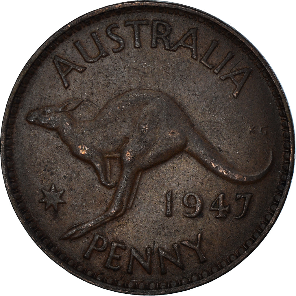 Moneta, Australia, Penny, 1947