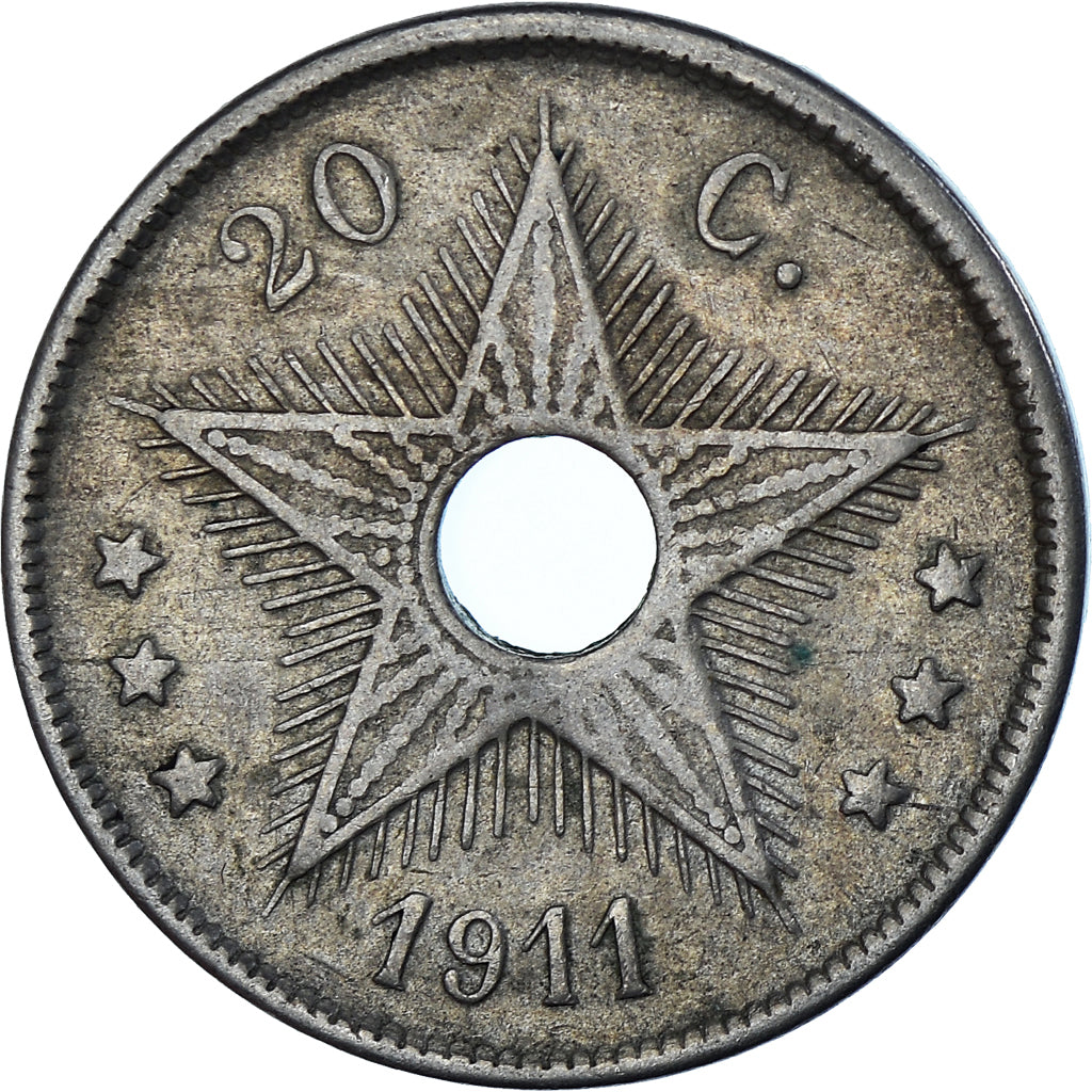 Moneta, Kongo Belgijskie, 20 Centimes, 1911