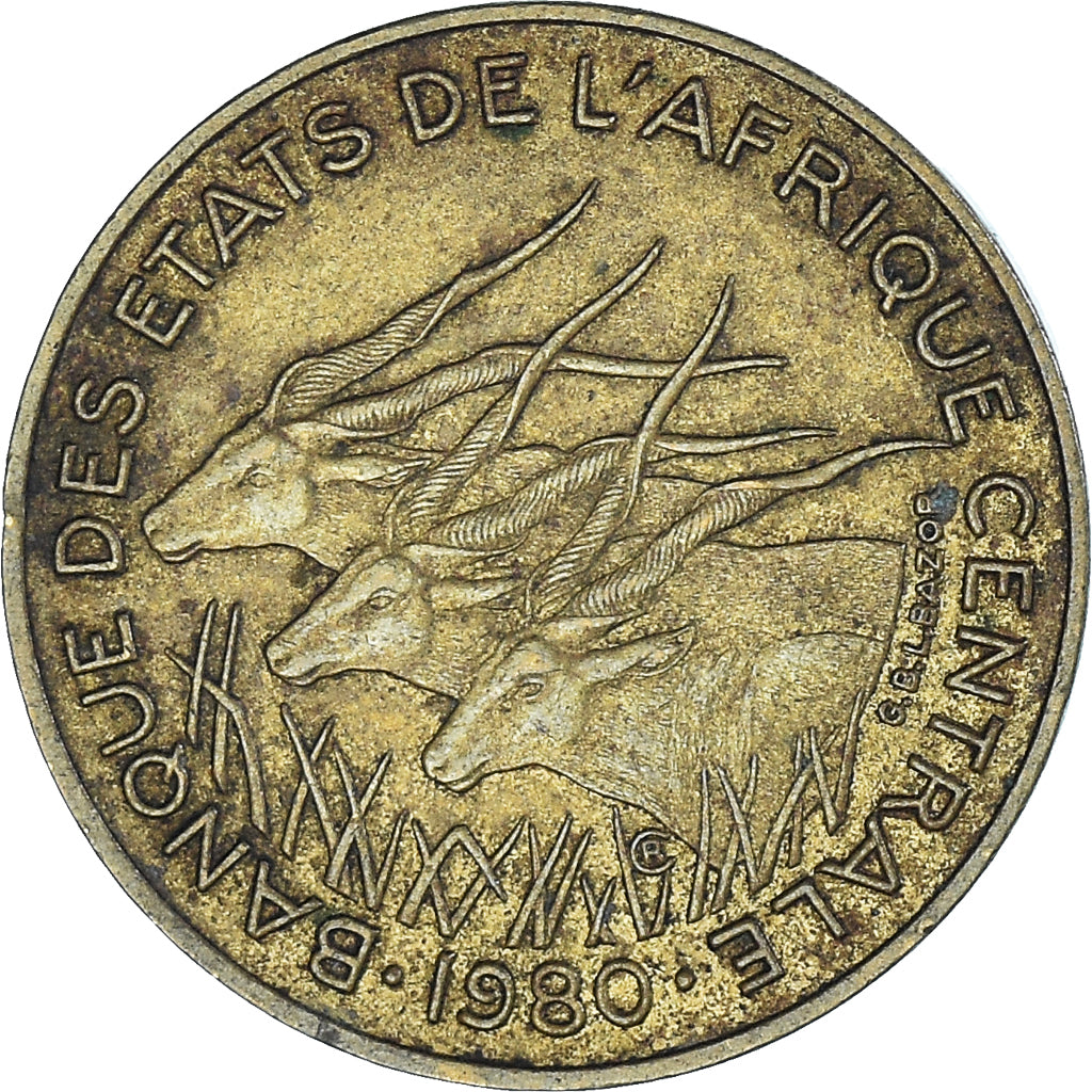 Coin, Central African States, 5 Francs, 1980