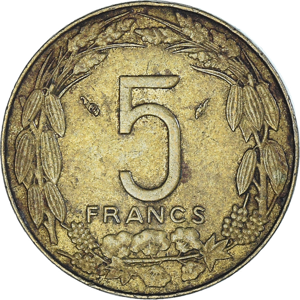 Coin, Central African States, 5 Francs, 1980