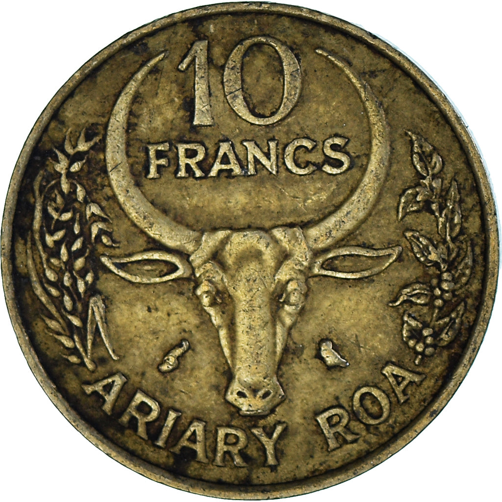 Moneta, Madagascar, 10 Francs, 2 Ariary, 1989