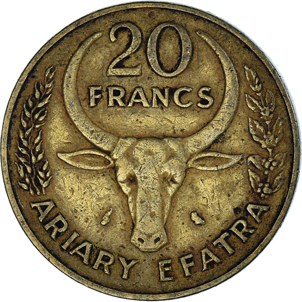 Moneta, Madagascar, 20 Francs, 4 Ariary, 1972