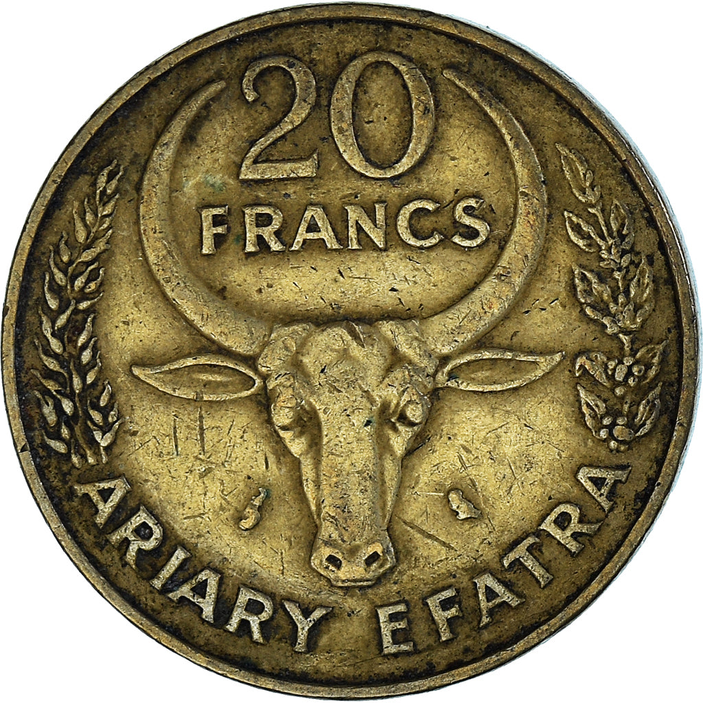 Moneta, Madagascar, 20 Francs, 4 Ariary, 1989