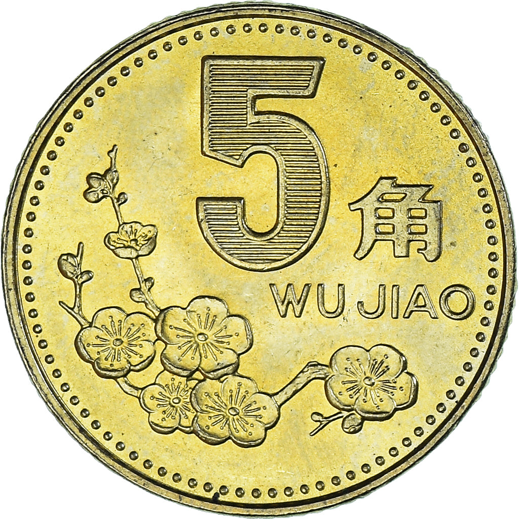 Münze, China, 5 Jiao, 1996