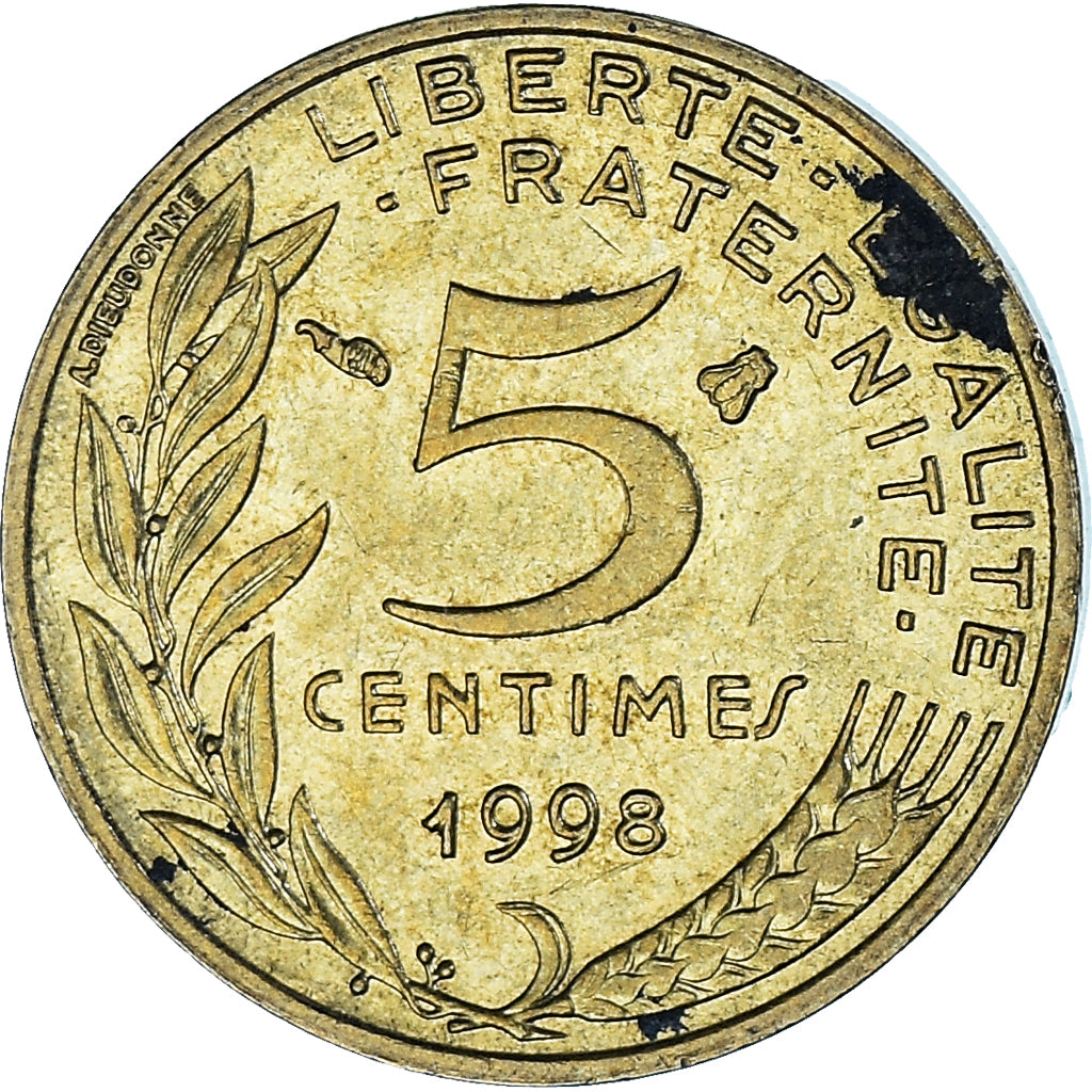 Munten, Frankrijk, 5 Centimes, 1998