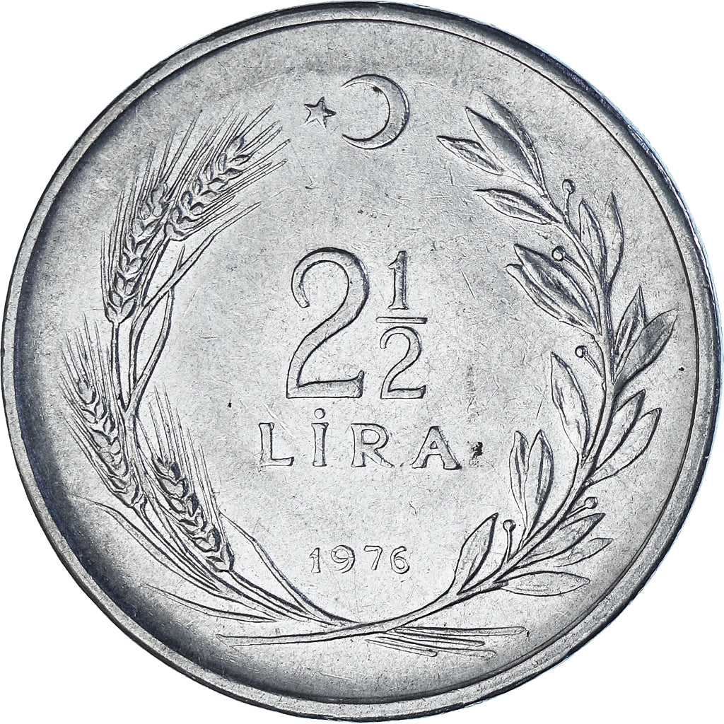 Coin, Turkey, 2-1/2 Lira, 1976