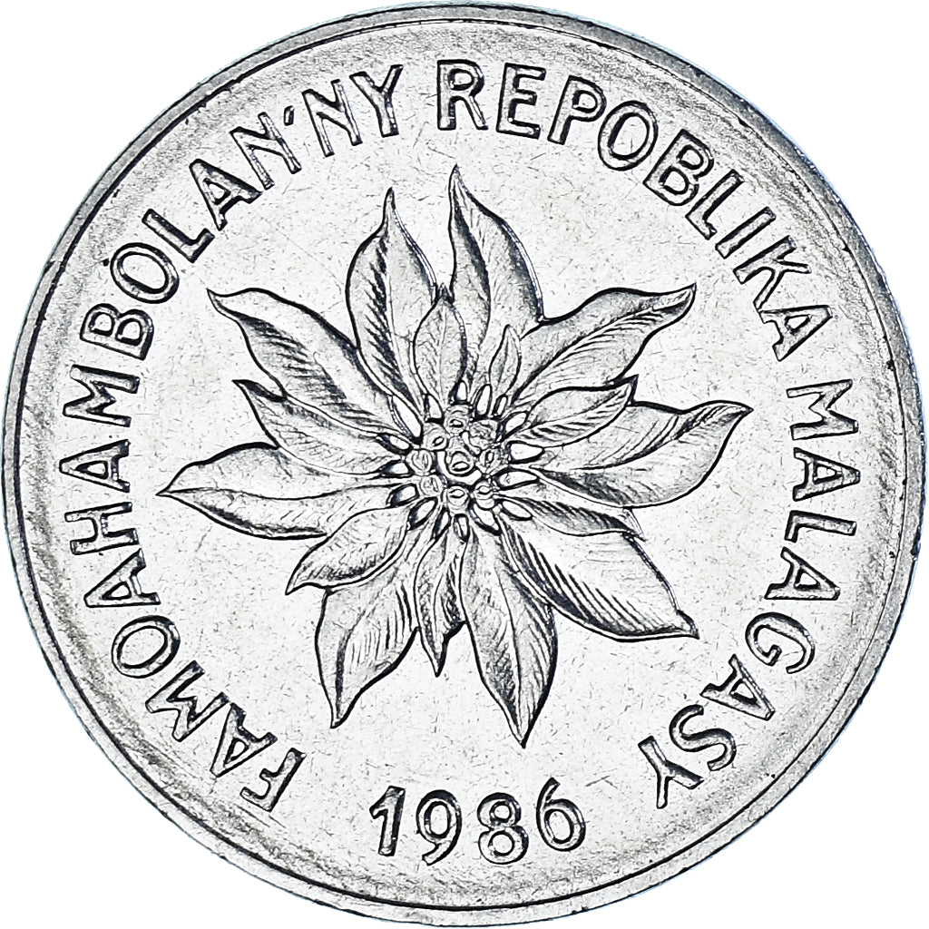 Moeda, Madagáscar, 2 Francs, 1986