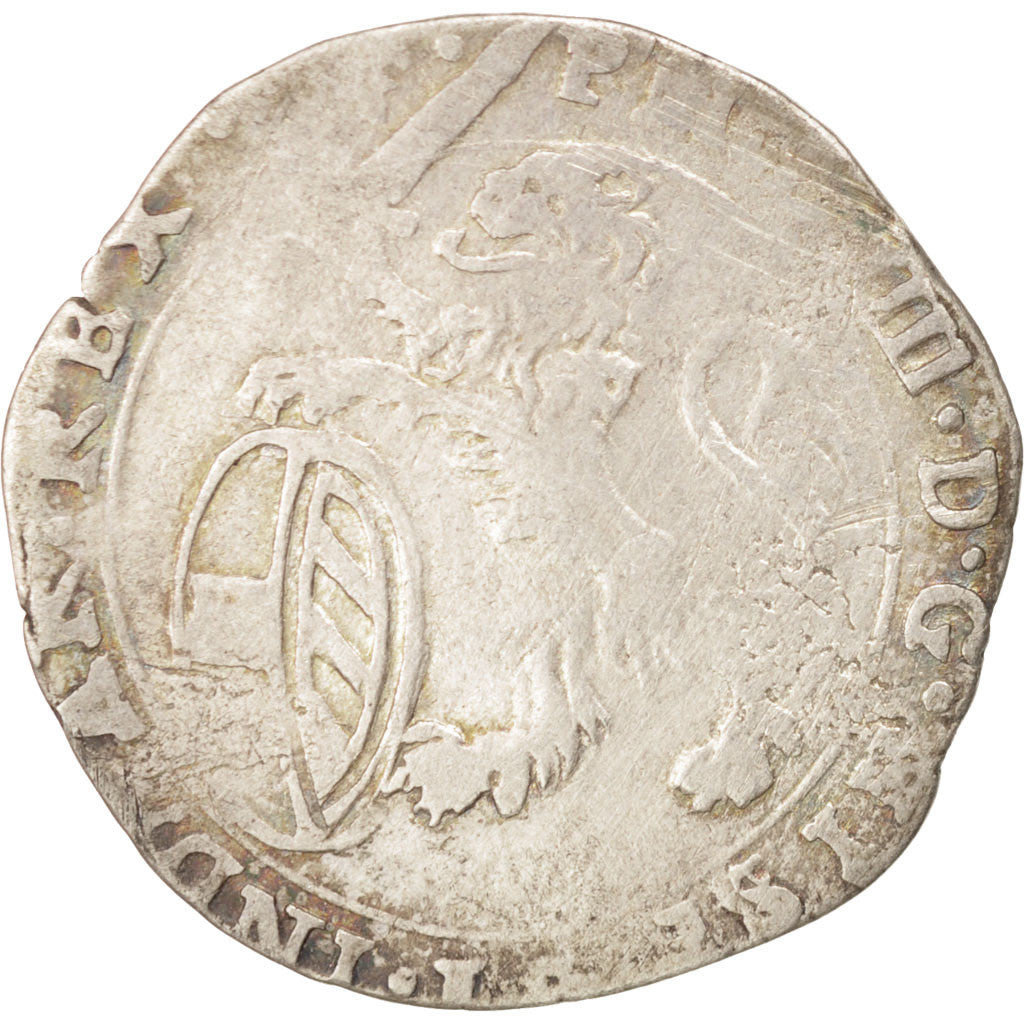SPANISH NETHERLANDS, Escalin, 1623, Bruges, KM #31, VF(20-25), Silver, 4.84