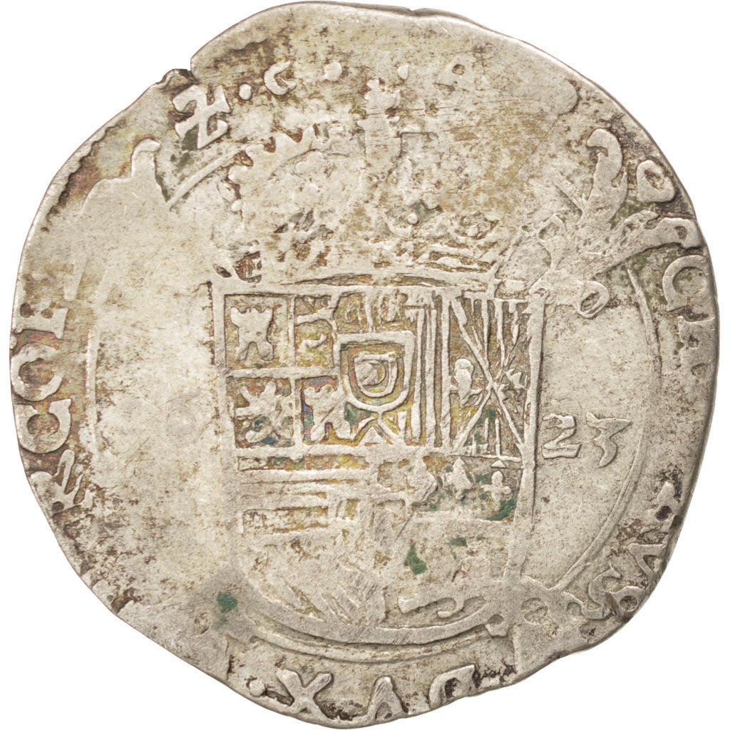 SPANISH NETHERLANDS, Escalin, 1623, Bruges, KM #31, VF(20-25), Silver, 4.84