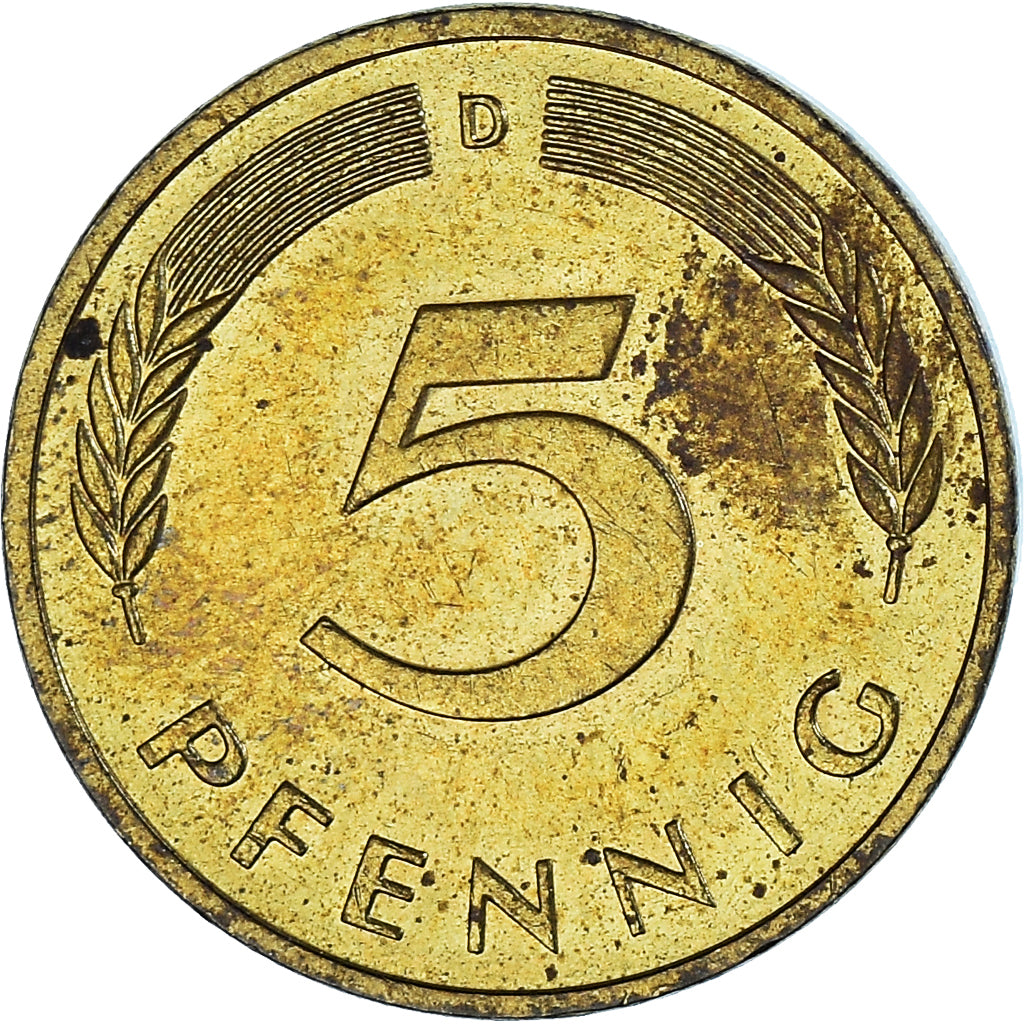 Munten, Duitsland, 5 Pfennig, 1992