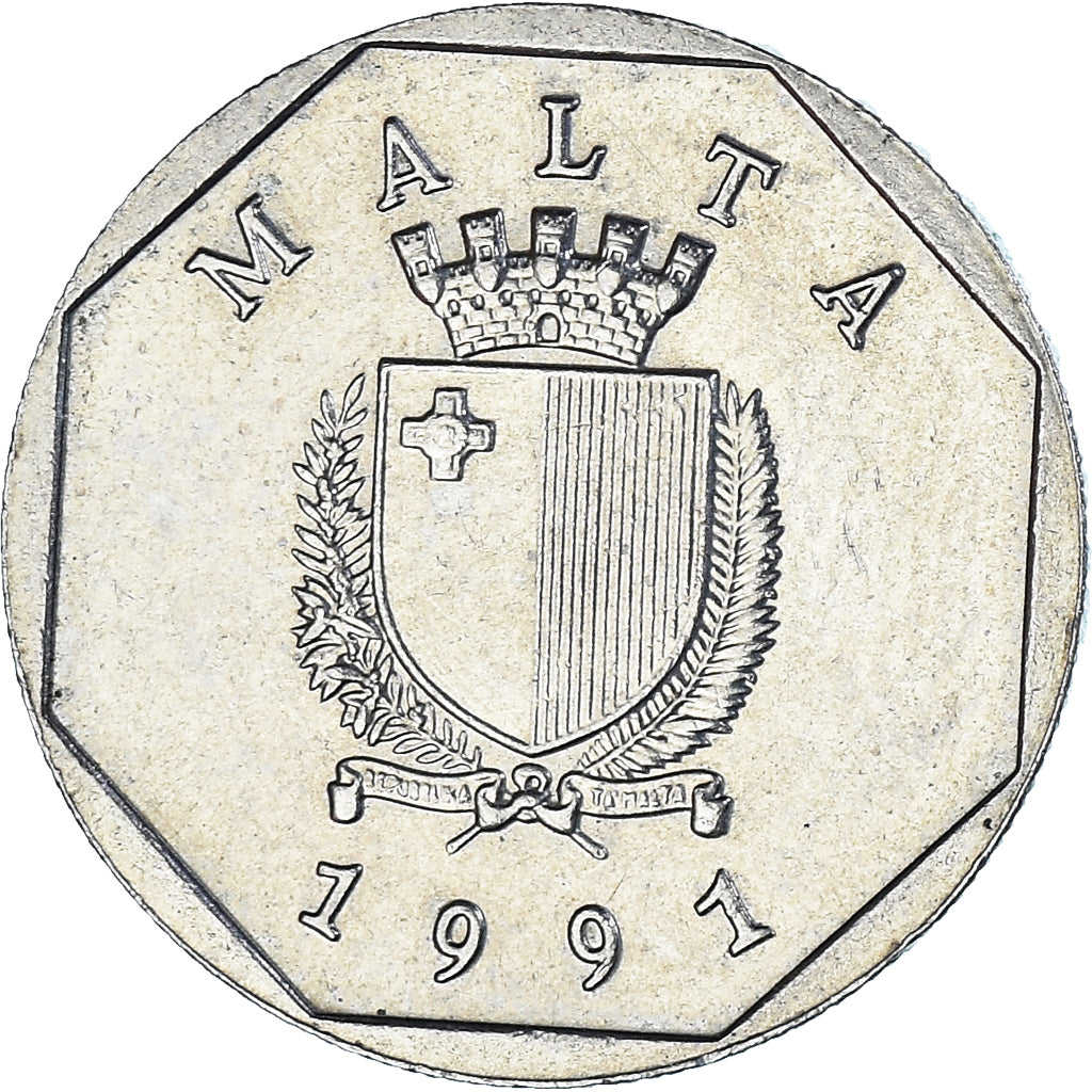 Moneta, Malta, 5 Cents, 1991